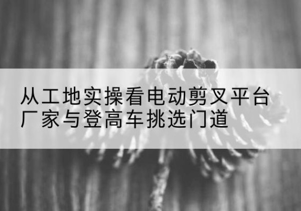 延寿电动剪叉升降平台厂家-从工地实操看电动剪叉平台厂家与登高车挑选门道